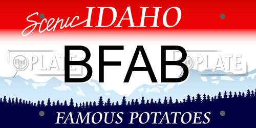 BFAB Idaho License Plate