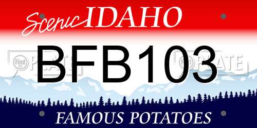 BFB103 Idaho License Plate