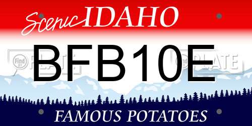 BFB10E Idaho License Plate