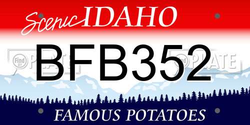 BFB352 Idaho License Plate