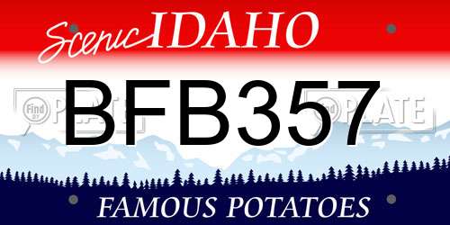BFB357 Idaho License Plate