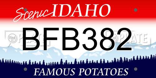 BFB382 Idaho License Plate