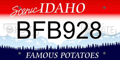 BFB928 Idaho License Plate