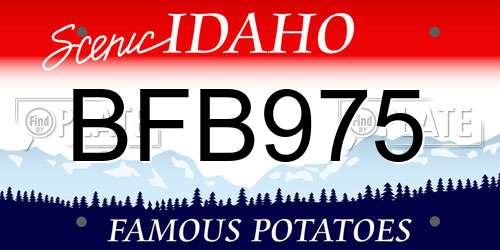 BFB975 Idaho License Plate