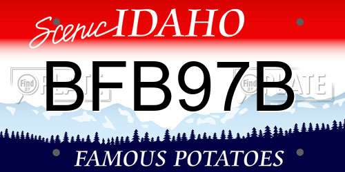 BFB97B Idaho License Plate