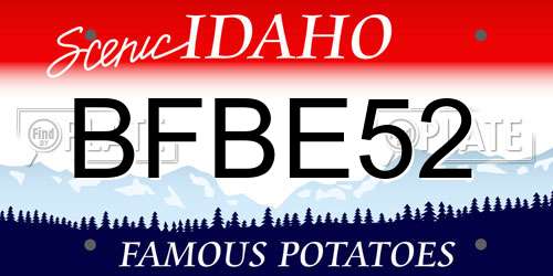 BFBE52 Idaho License Plate