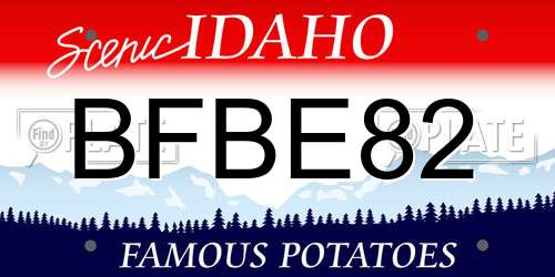 BFBE82 Idaho License Plate