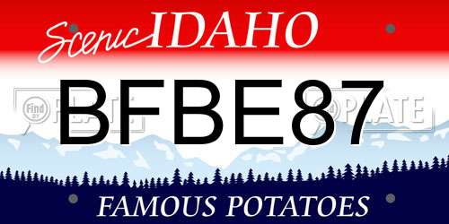 BFBE87 Idaho License Plate