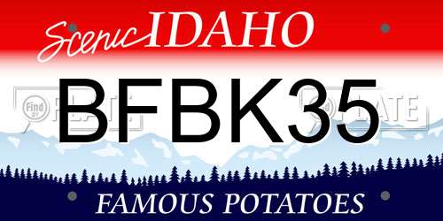 BFBK35 Idaho License Plate