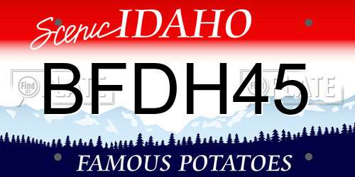 BFDH45 Idaho License Plate