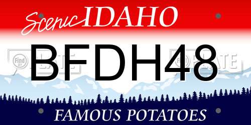 BFDH48 Idaho License Plate