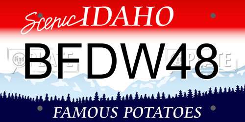 BFDW48 Idaho License Plate