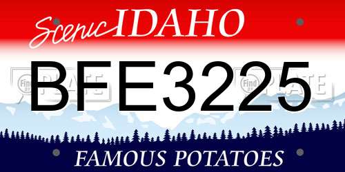 BFE3225 Idaho License Plate