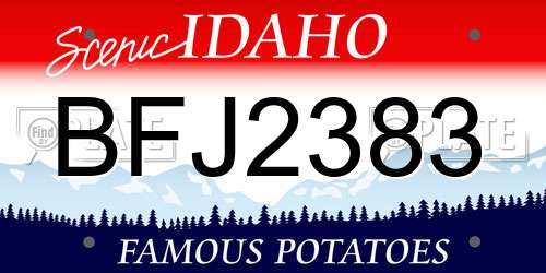 BFJ2383 Idaho License Plate