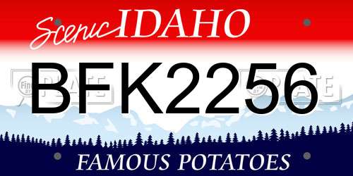 BFK2256 Idaho License Plate