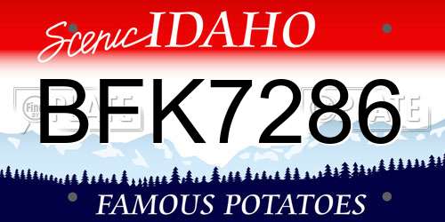BFK7286 Idaho License Plate
