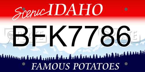 BFK7786 Idaho License Plate