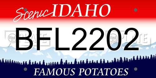 BFL2202 Idaho License Plate
