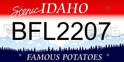 BFL2207 Idaho License Plate