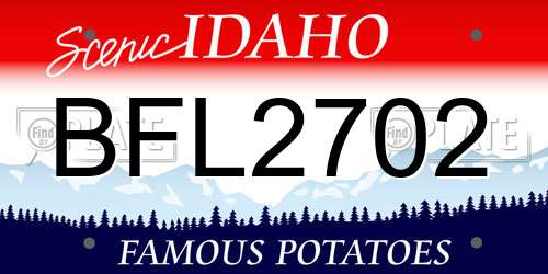 BFL2702 Idaho License Plate