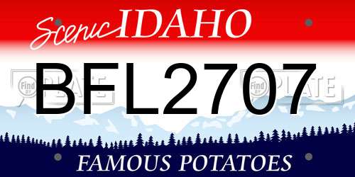 BFL2707 Idaho License Plate