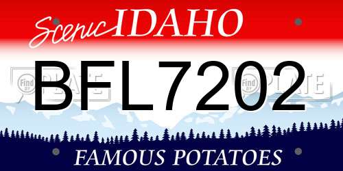 BFL7202 Idaho License Plate