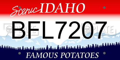 BFL7207 Idaho License Plate