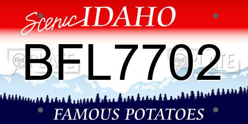 BFL7702 Idaho License Plate