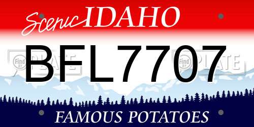 BFL7707 Idaho License Plate