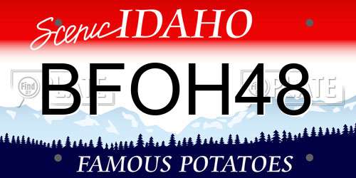 BFOH48 Idaho License Plate