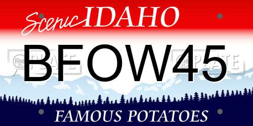 BFOW45 Idaho License Plate