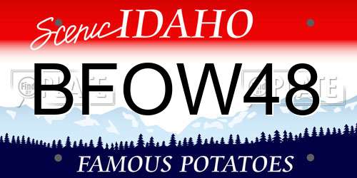 BFOW48 Idaho License Plate