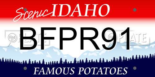 BFPR91 Idaho License Plate