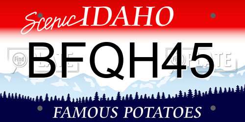 BFQH45 Idaho License Plate