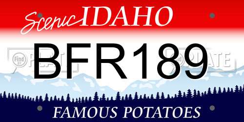 BFR189 Idaho License Plate