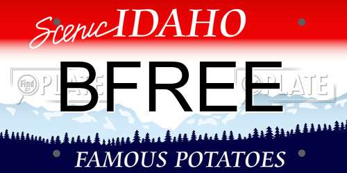 BFREE Idaho License Plate