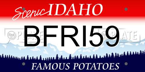 BFRI59 Idaho License Plate