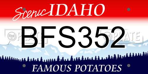 BFS352 Idaho License Plate