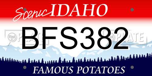 BFS382 Idaho License Plate