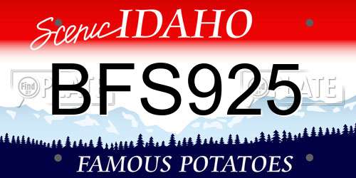 BFS925 Idaho License Plate