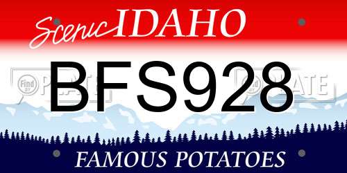 BFS928 Idaho License Plate