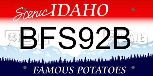 BFS92B Idaho License Plate