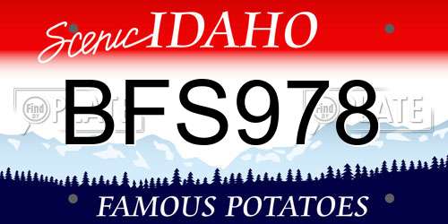 BFS978 Idaho License Plate