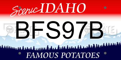 BFS97B Idaho License Plate