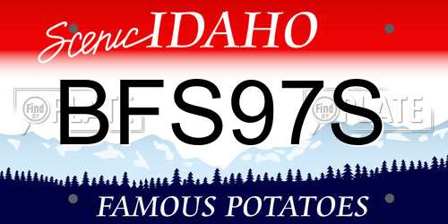 BFS97S Idaho License Plate