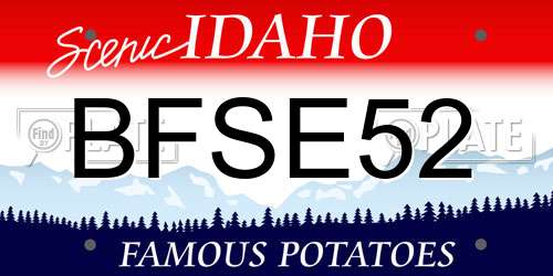 BFSE52 Idaho License Plate