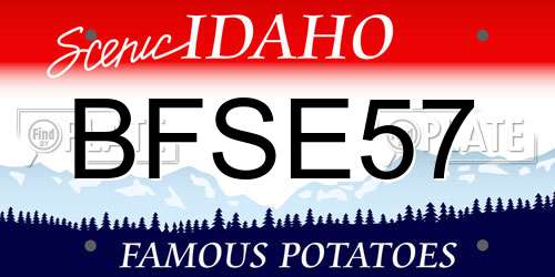 BFSE57 Idaho License Plate