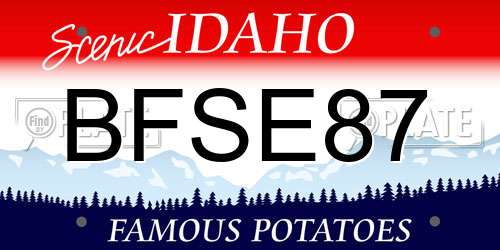 BFSE87 Idaho License Plate