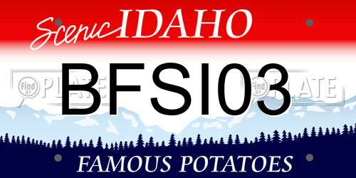BFSI03 Idaho License Plate