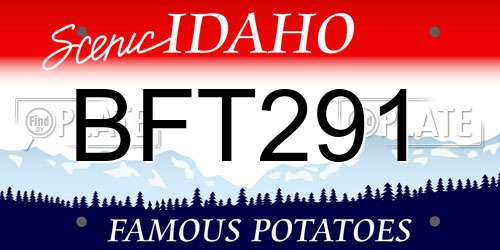 BFT291 Idaho License Plate